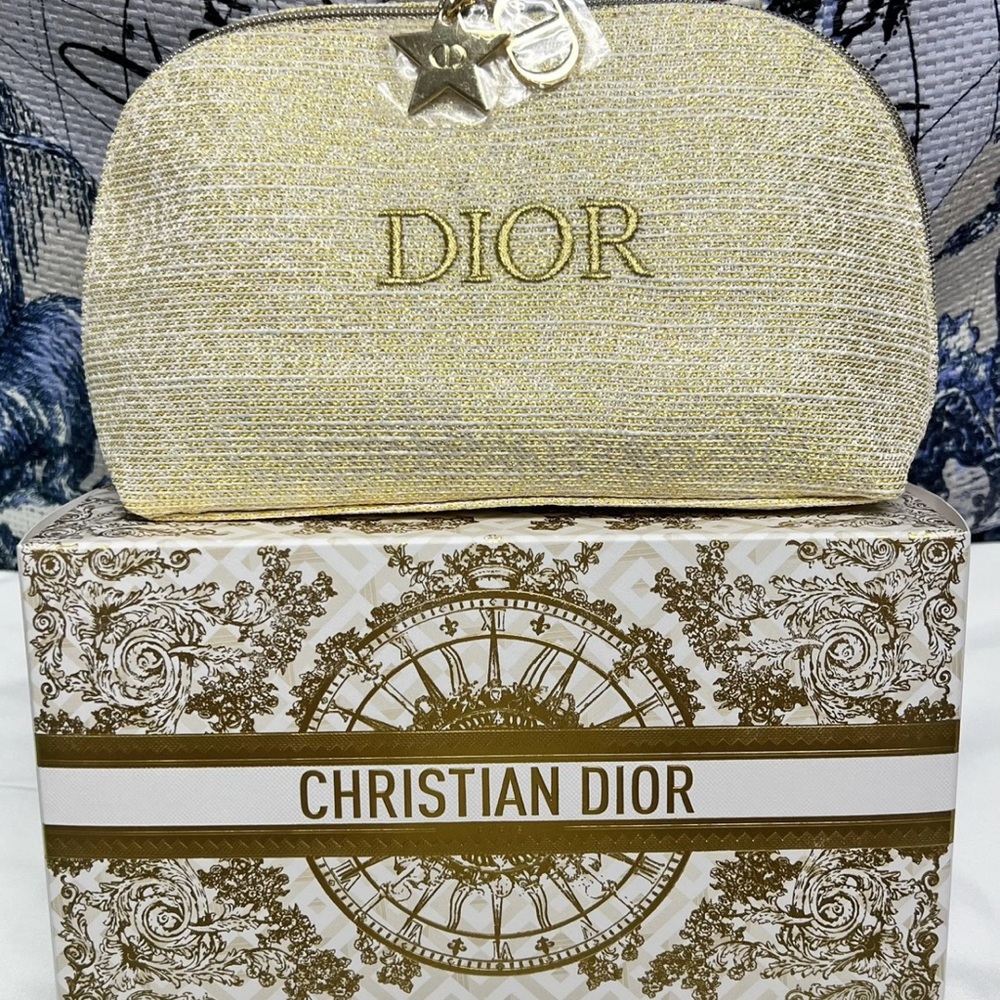 Dior Shimmering Gold Cosmetic Bag